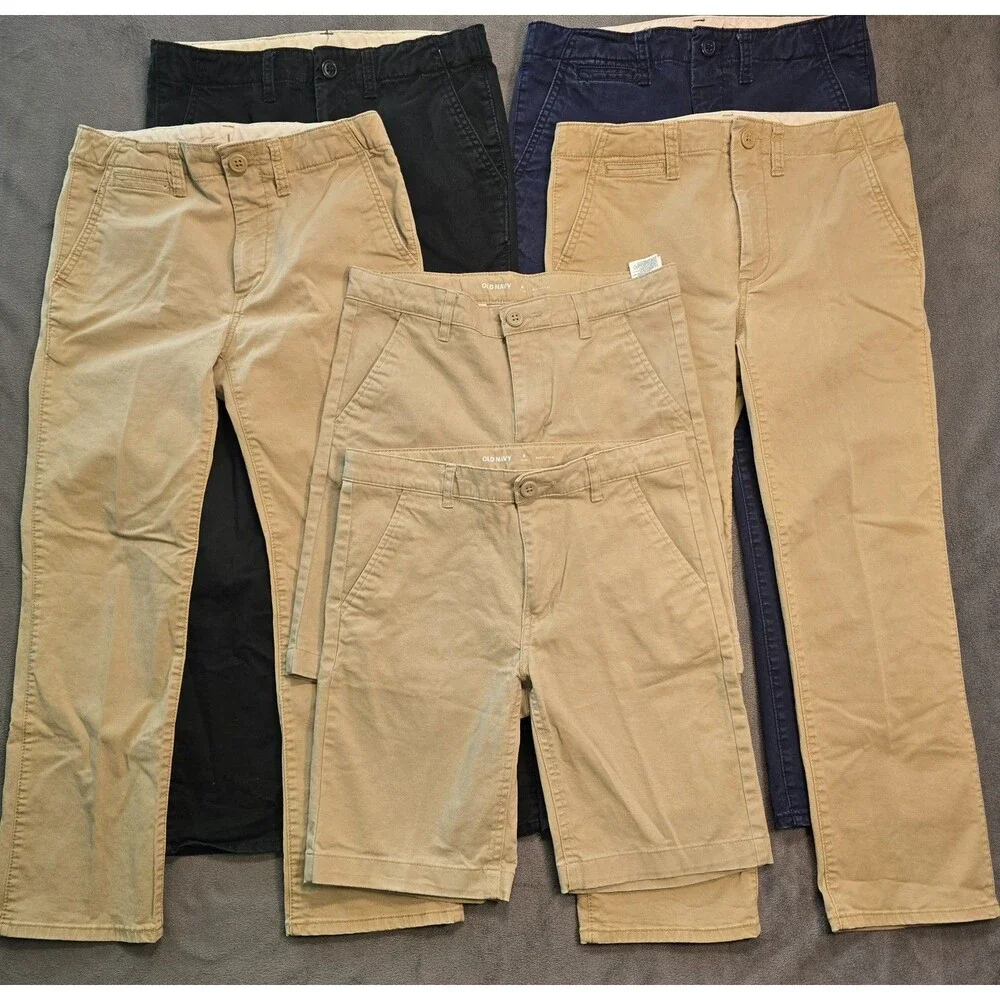 Gap Kids Boys 4 Pants Size 8 Husky And 2 Shorts Sz 8 Plus Bundle School Uniform